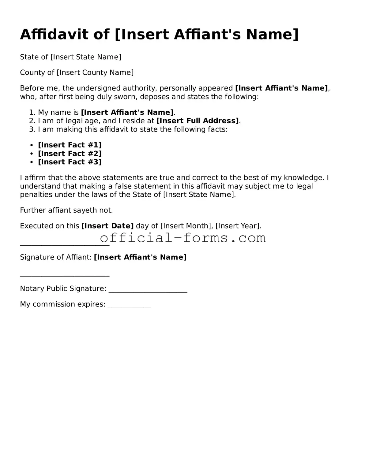 Attorney-Verified Affidavit Template