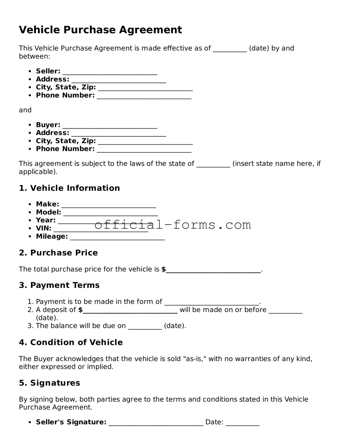 Attorney-Verified Vehicle Purchase Agreement Template