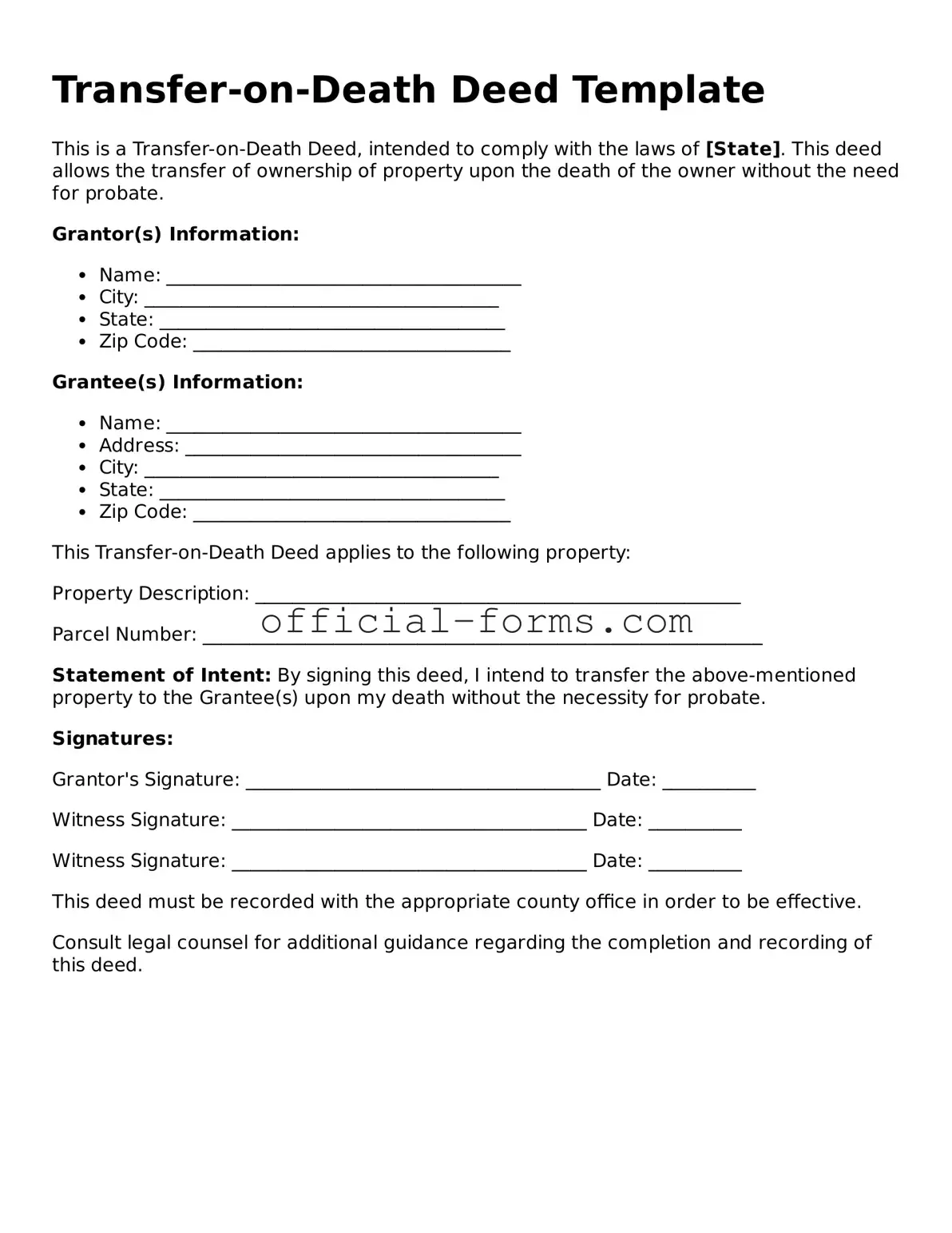 Attorney-Verified Transfer-on-Death Deed Template