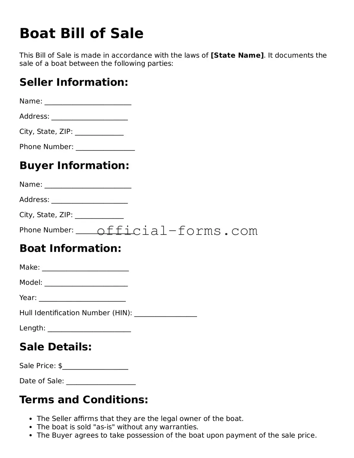 Attorney-Verified Boat Bill of Sale Template
