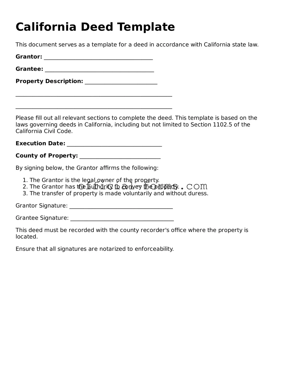 Official California Deed Document