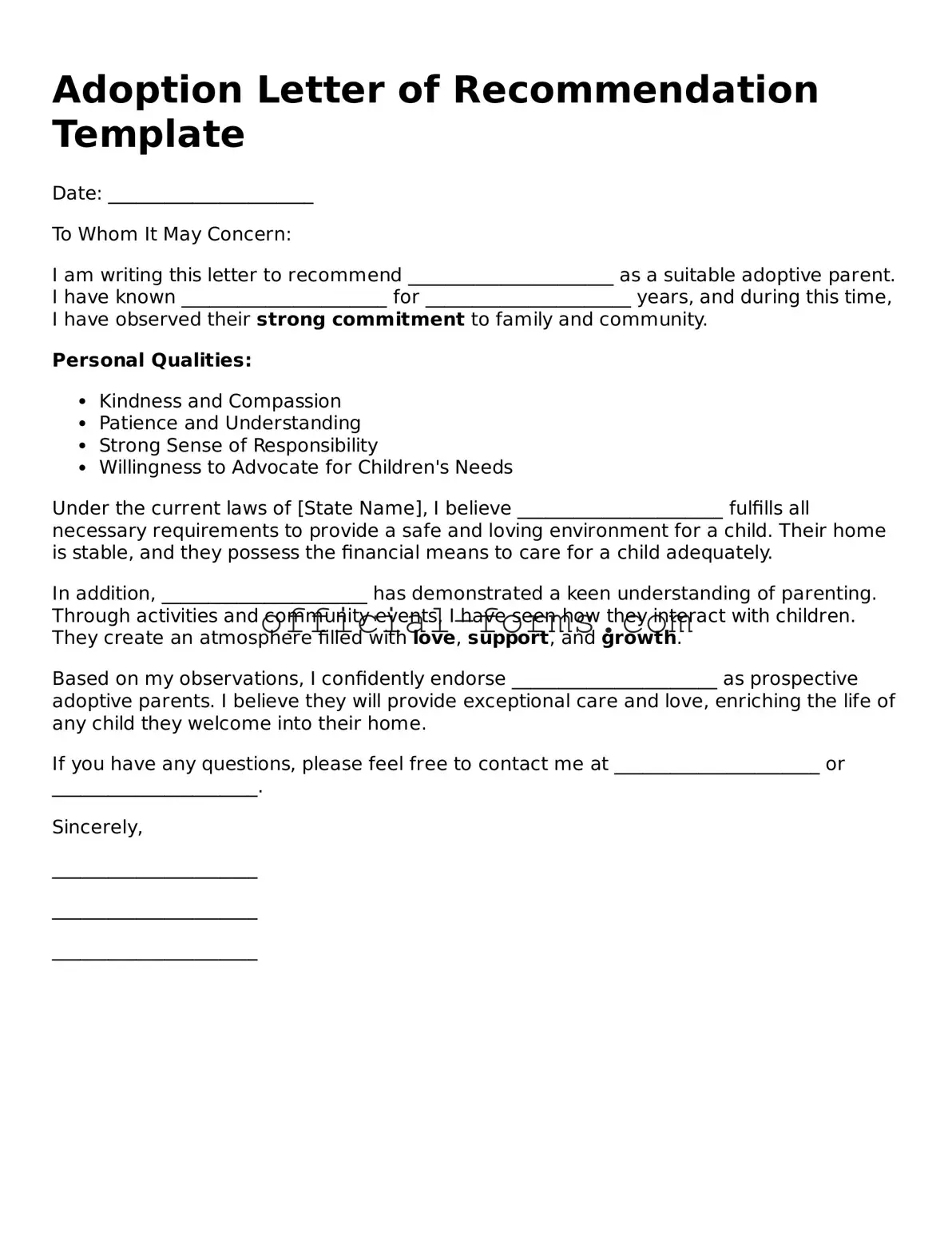 Attorney-Verified Adoption Letter of Recommendation Template