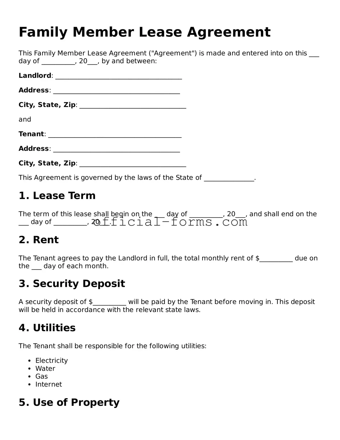 Attorney-Verified Family Member Lease Agreement Template