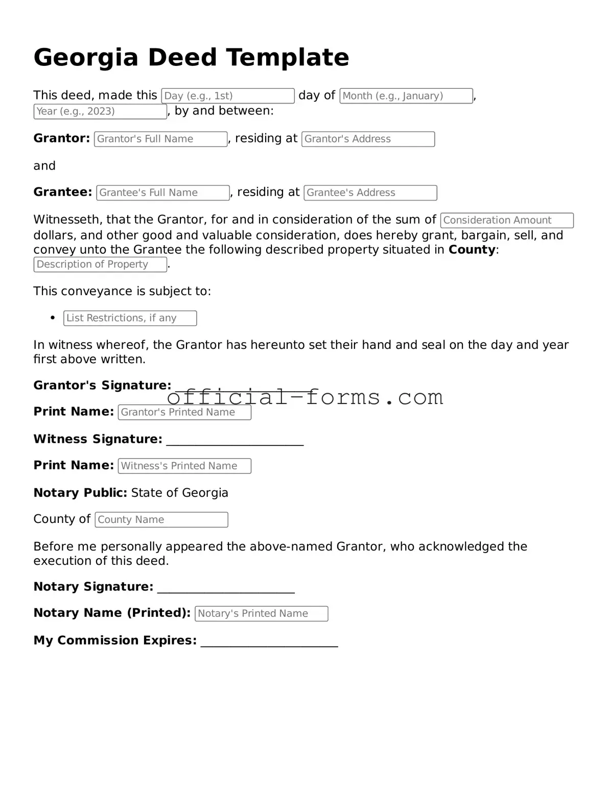 Official Georgia Deed Document
