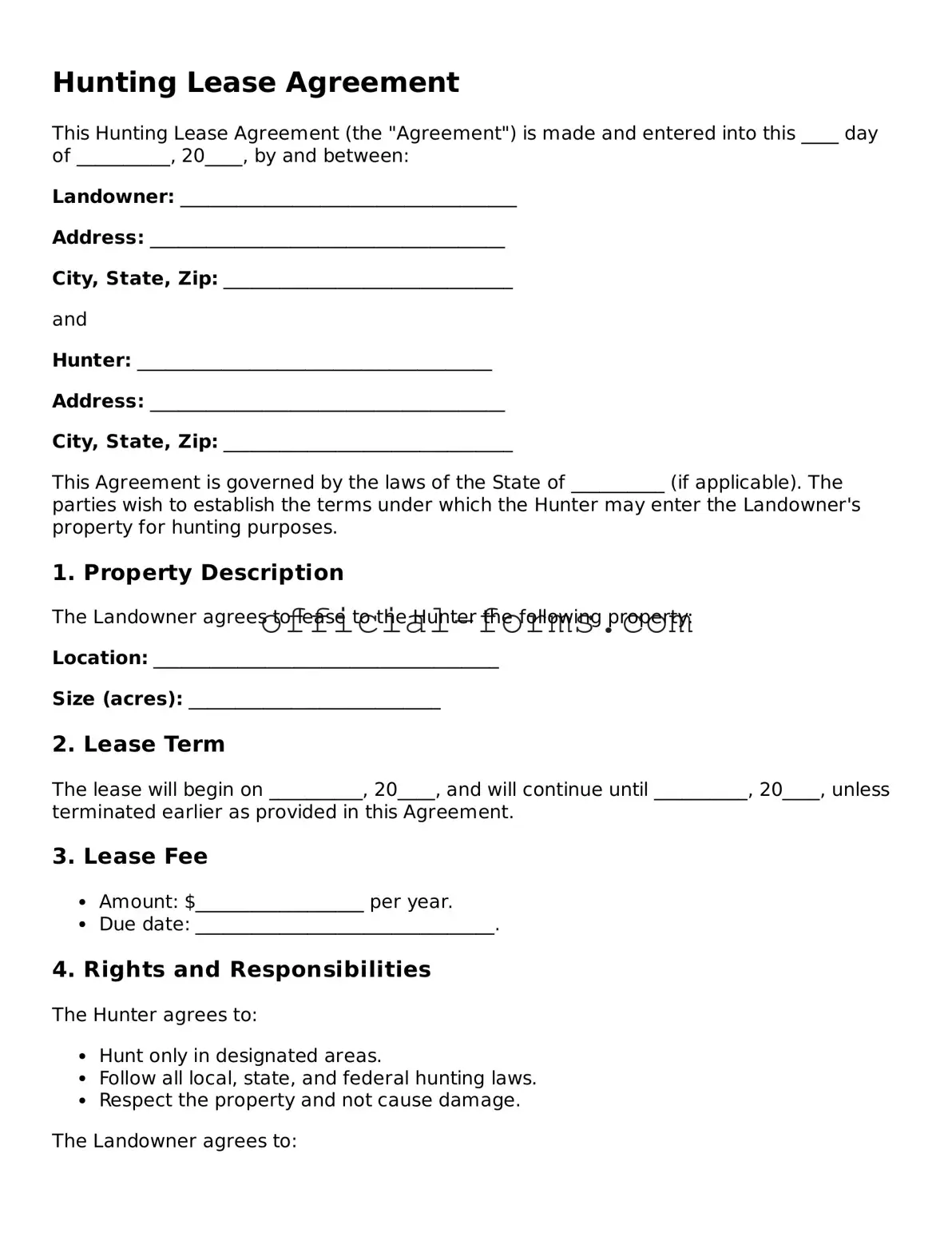 Attorney-Verified Hunting Lease Agreement Template