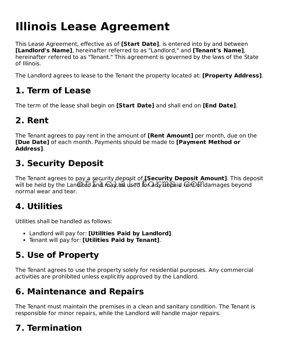 Official Illinois Lease Agreement Document