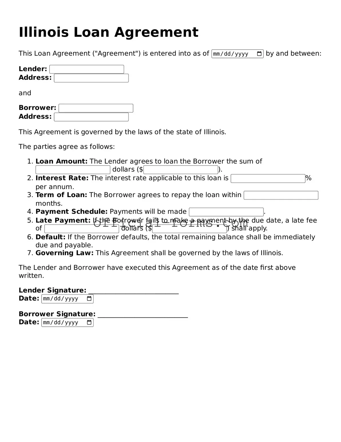 Official Illinois Loan Agreement Document