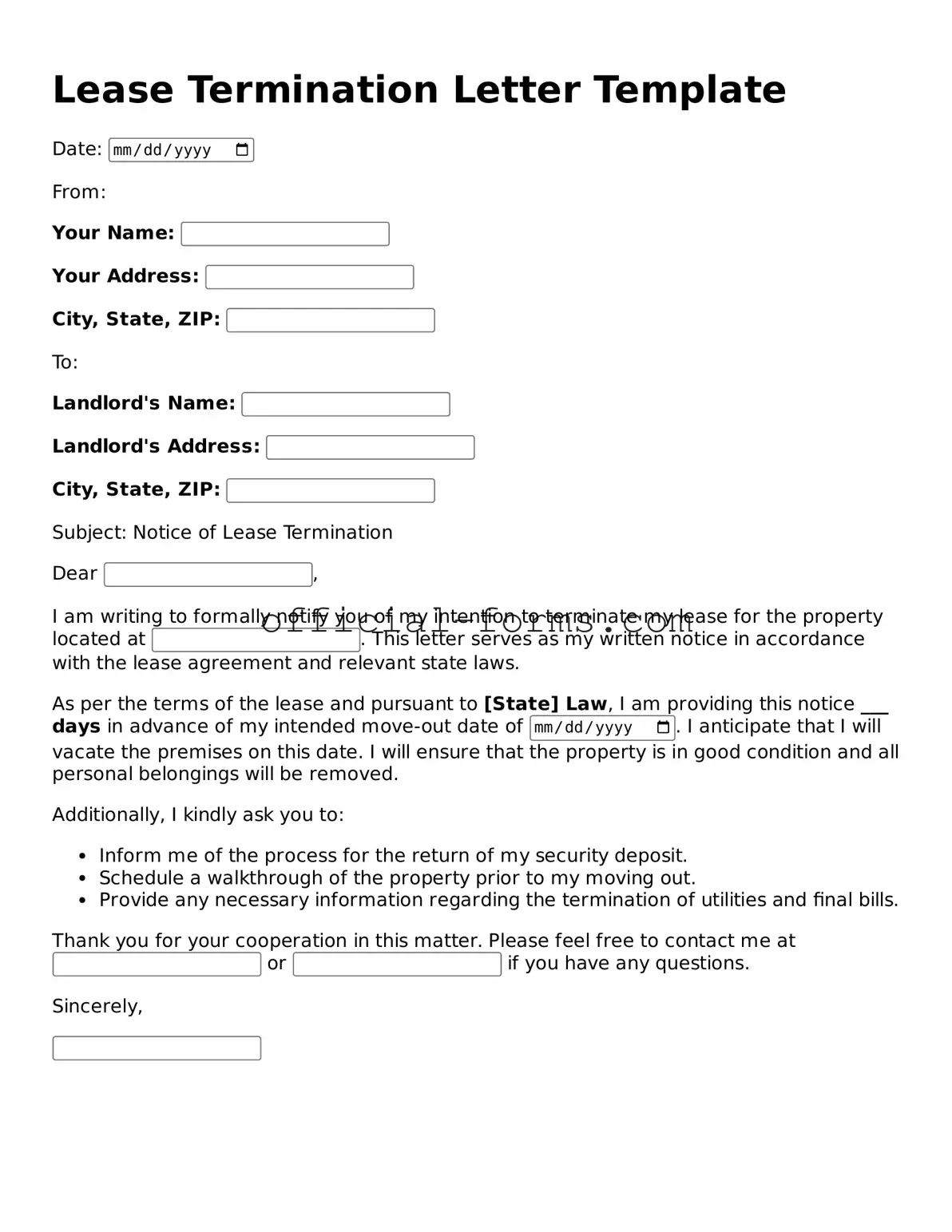Attorney-Verified Lease Termination Letter Template