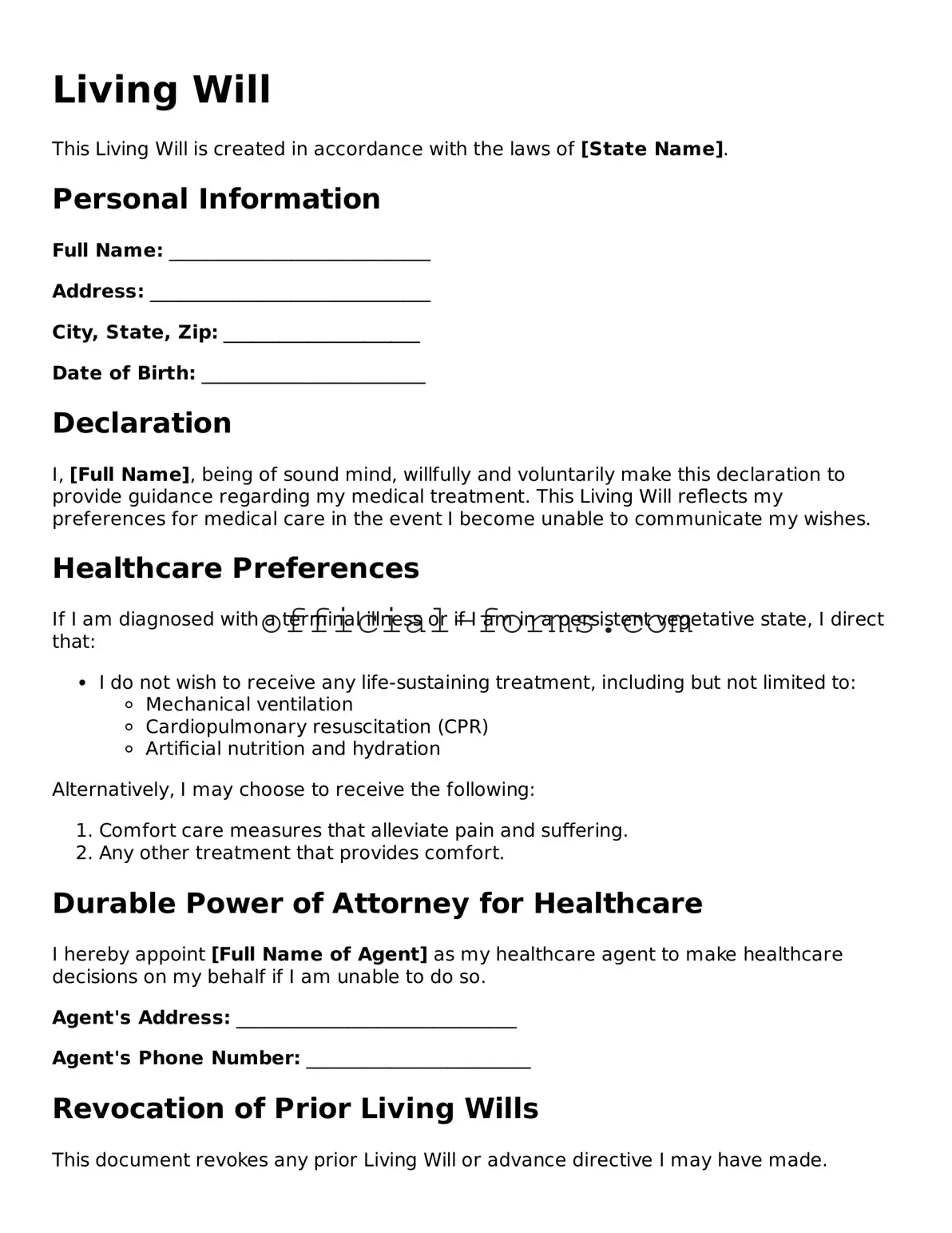 Attorney-Verified Living Will Template
