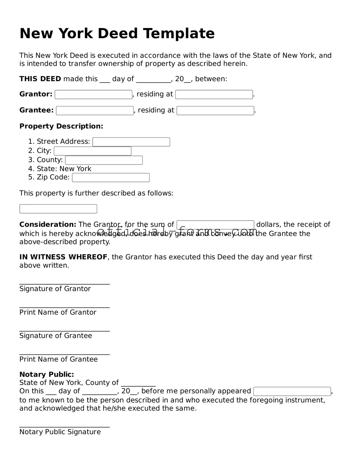 Official New York Deed Document