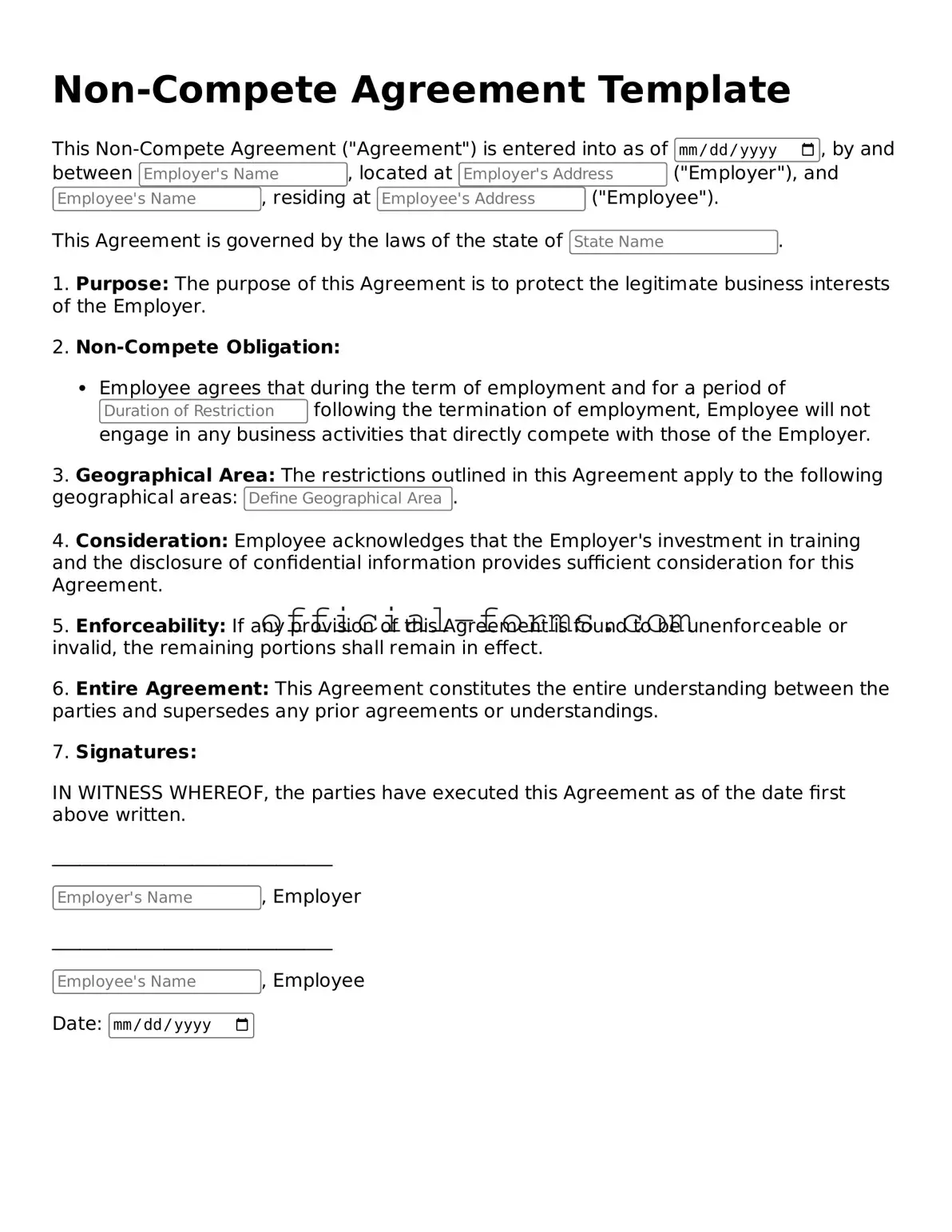 Attorney-Verified Non-compete Agreement Template