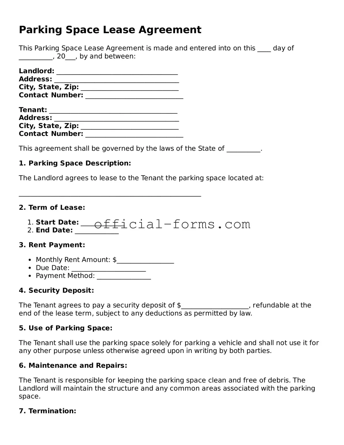 Attorney-Verified Parking Space Lease Agreement Template