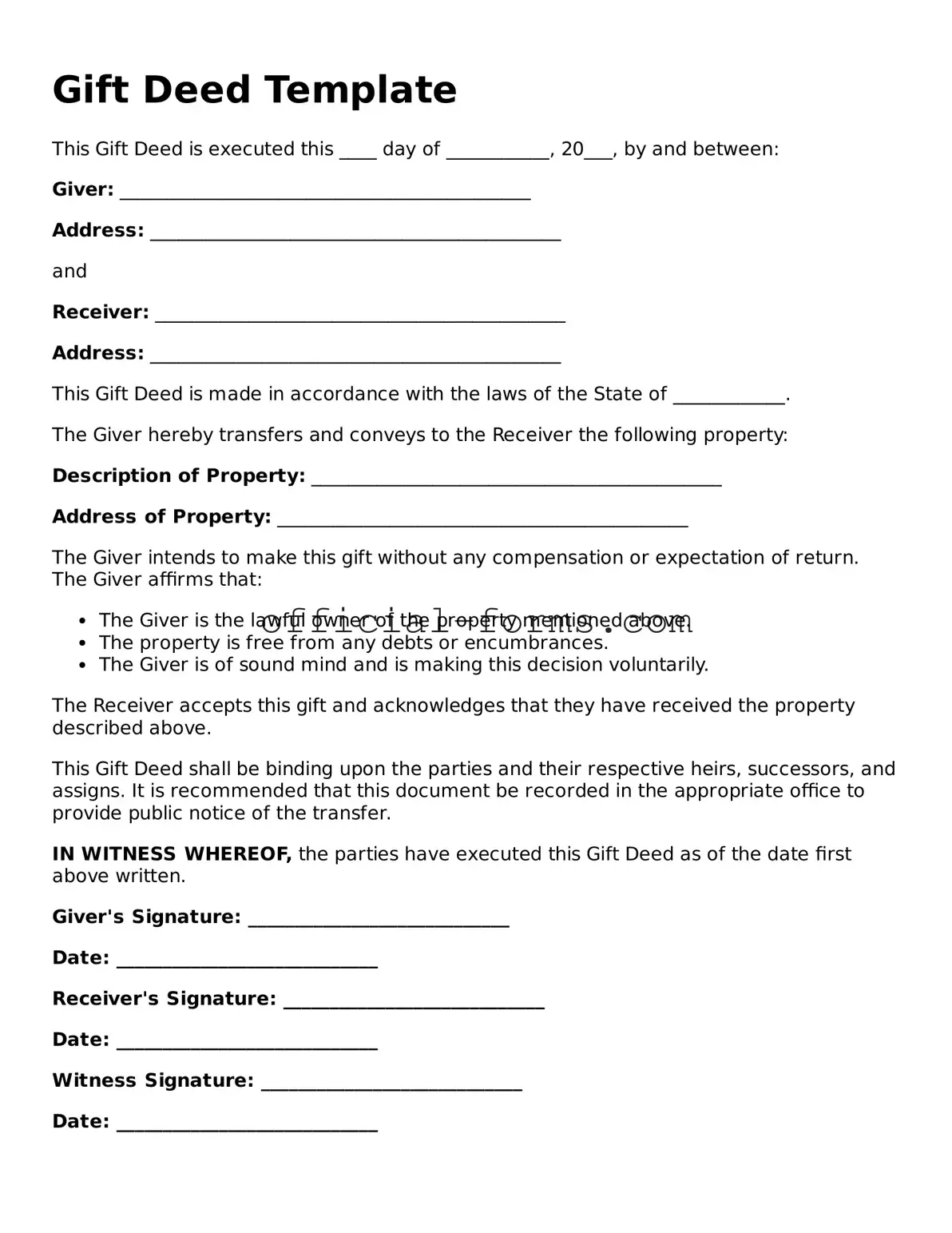 Attorney-Verified Gift Deed Template