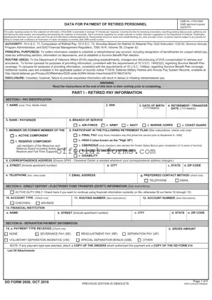 Blank DD 2656 Form