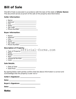 Attorney-Verified Bill of Sale Template