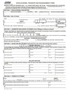 Blank California Fotm Reg 262 Form