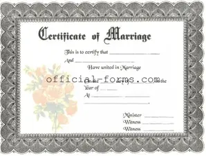 Blank Marriage Certificate Form