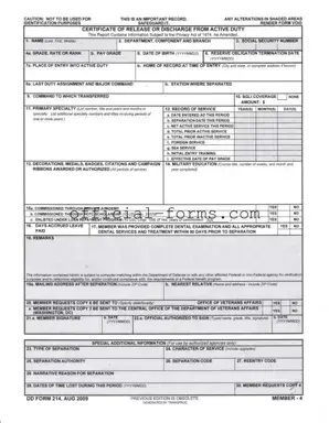 Blank Dd 214 Form