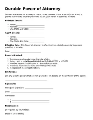 Attorney-Verified Durable Power of Attorney Template