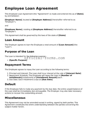 Attorney-Verified Employee Loan Agreement Template