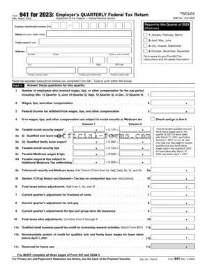 Blank IRS 941 Form