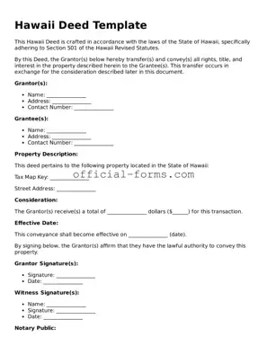 Official Hawaii Deed Document