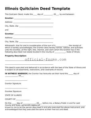 Official Illinois Quitclaim Deed Document