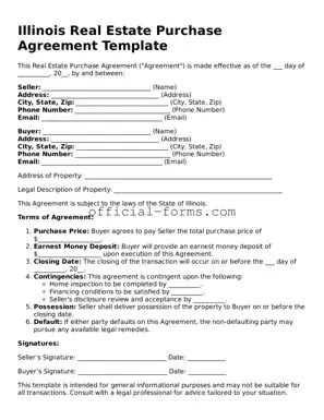 Official Illinois Real Estate Purchase Agreement Document