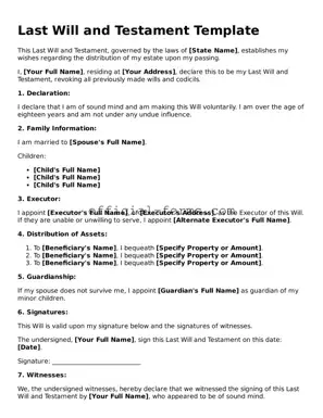 Attorney-Verified Last Will and Testament Template