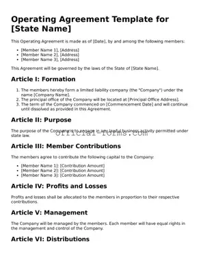 Attorney-Verified Operating Agreement Template