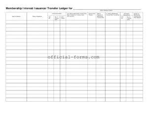 Blank Membership Ledger Form