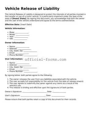 Attorney-Verified Vehicle Release of Liability Template