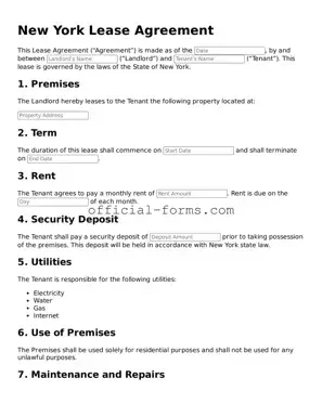 Official New York Lease Agreement Document