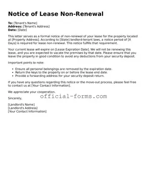 Attorney-Verified Notice of Lease Non-Renewal Template