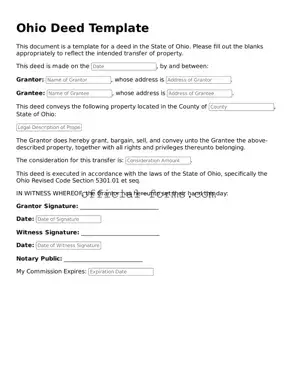 Official Ohio Deed Document