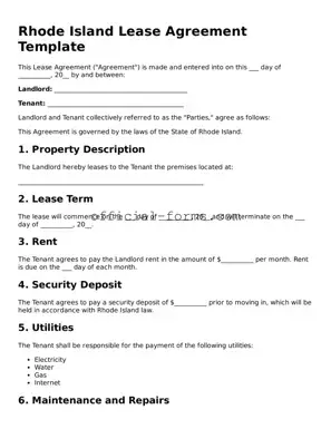 Official Rhode Island Lease Agreement Document