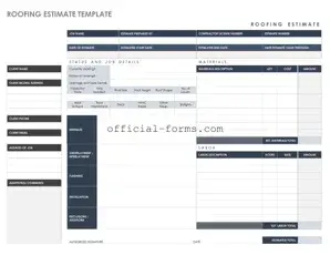 Blank Roofing Estimate Form