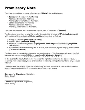 Attorney-Verified Promissory Note Template