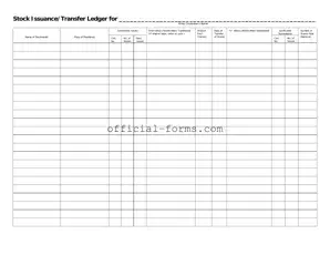 Blank Stock Transfer Ledger Form