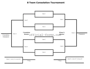 Blank Tournament Consolation Bracket Form