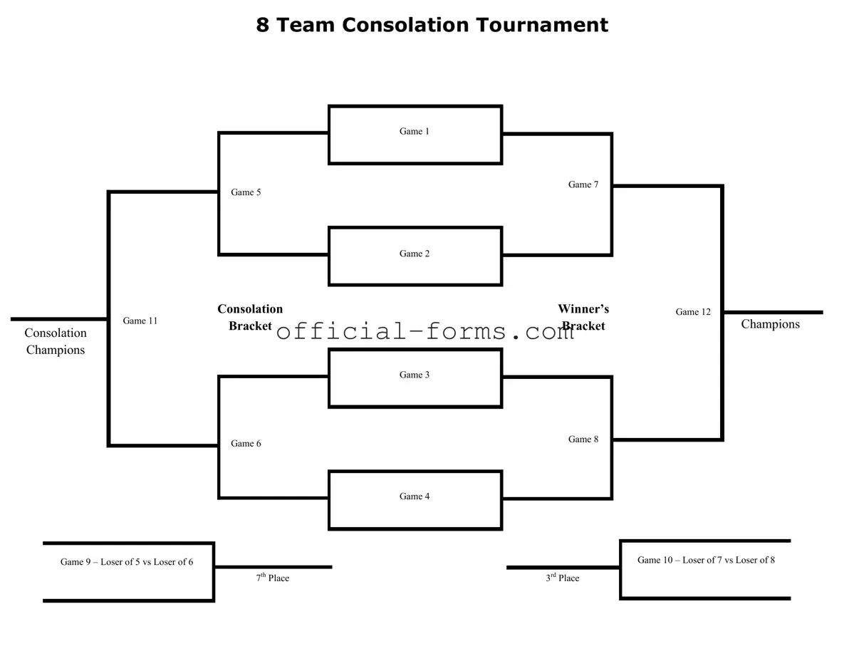 Blank Tournament Consolation Bracket Form