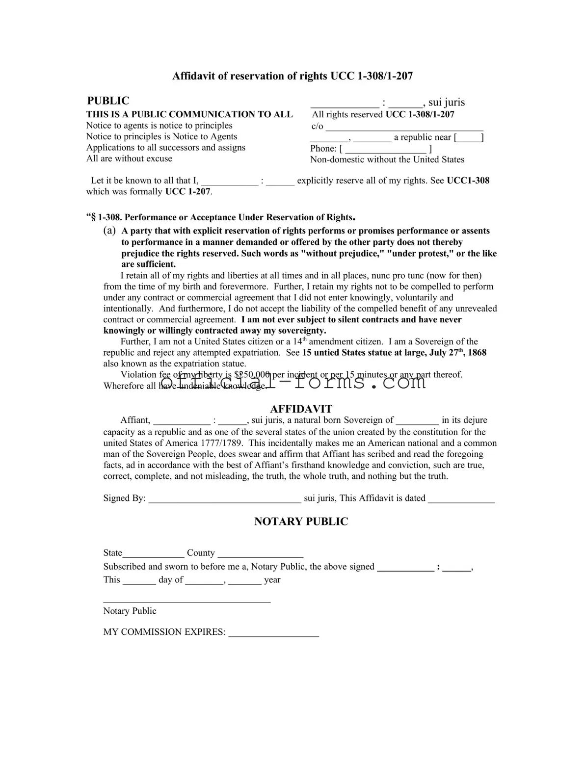 Blank Ucc 1 308 Form