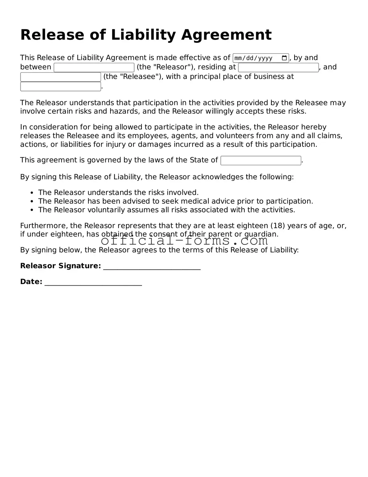 Attorney-Verified Release of Liability Template